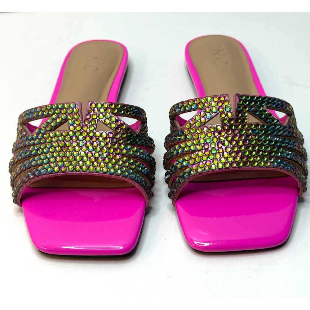 I.N.C. International ConceptsTianah Embellished Flat Sandals Pink Bling 6M NWOT